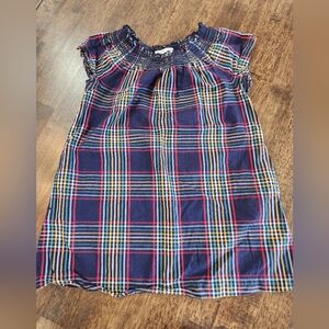 Hanna Andersson Girls Plaid Smocked Sunny Dress, Navy, 100% Cotton, Size 100 (4)